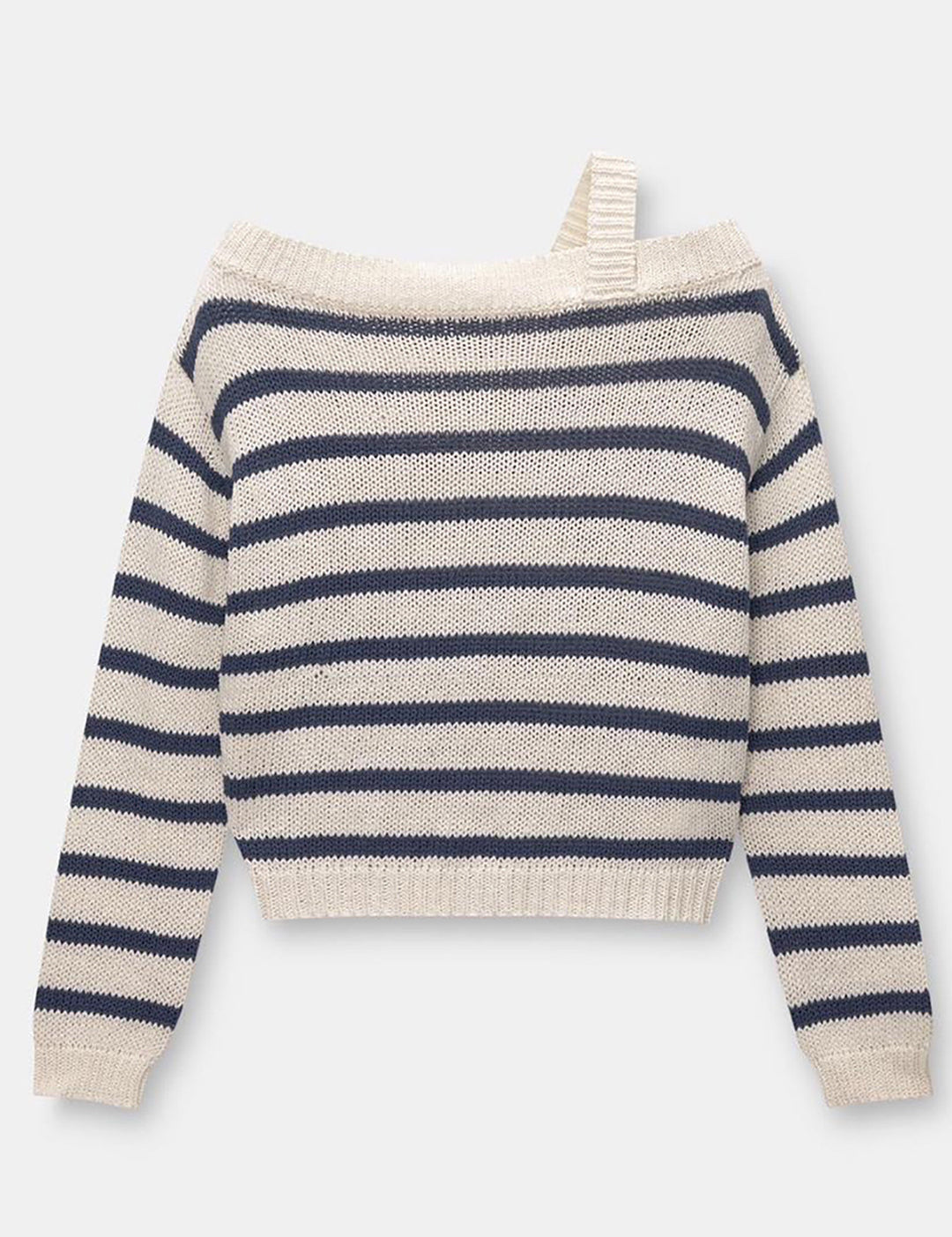 KOTTY Striped One Shoulder Neck Casual Women Multicolor Sweater 