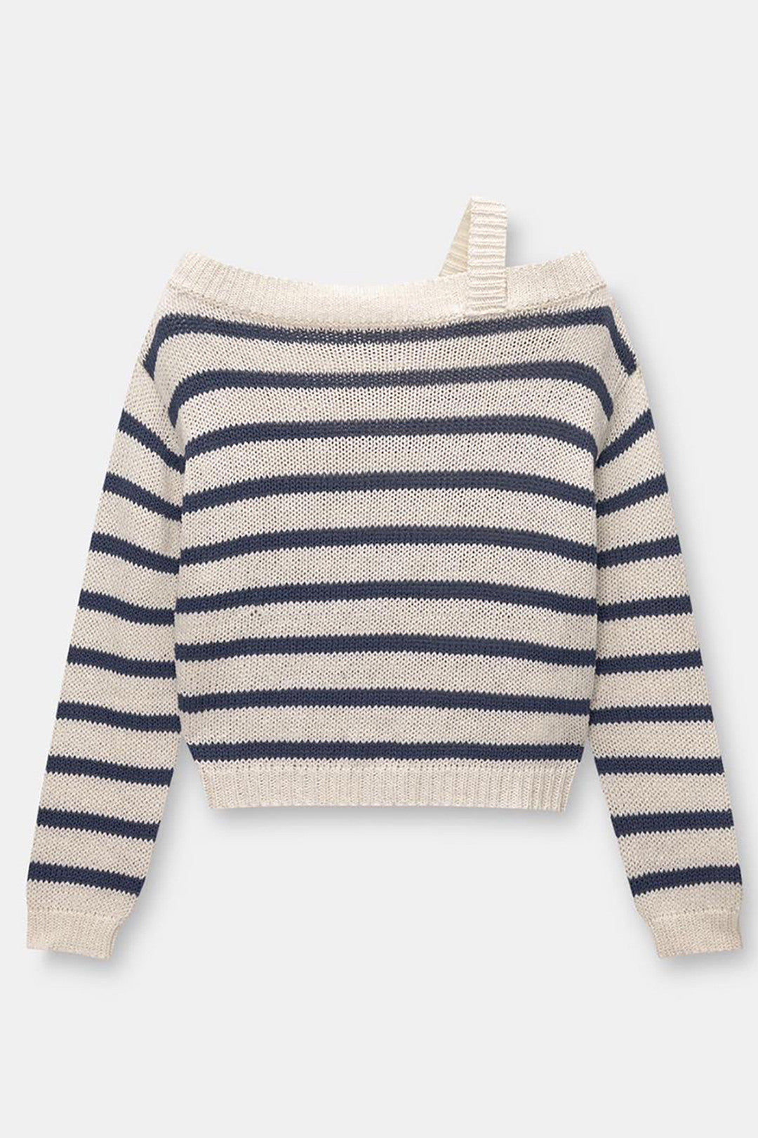 KOTTY Striped One Shoulder Neck Casual Women Multicolor Sweater 