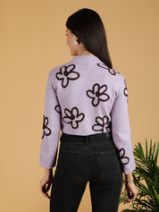 KOTTY Printed High Neck Casual Women Multicolor Sweater 
