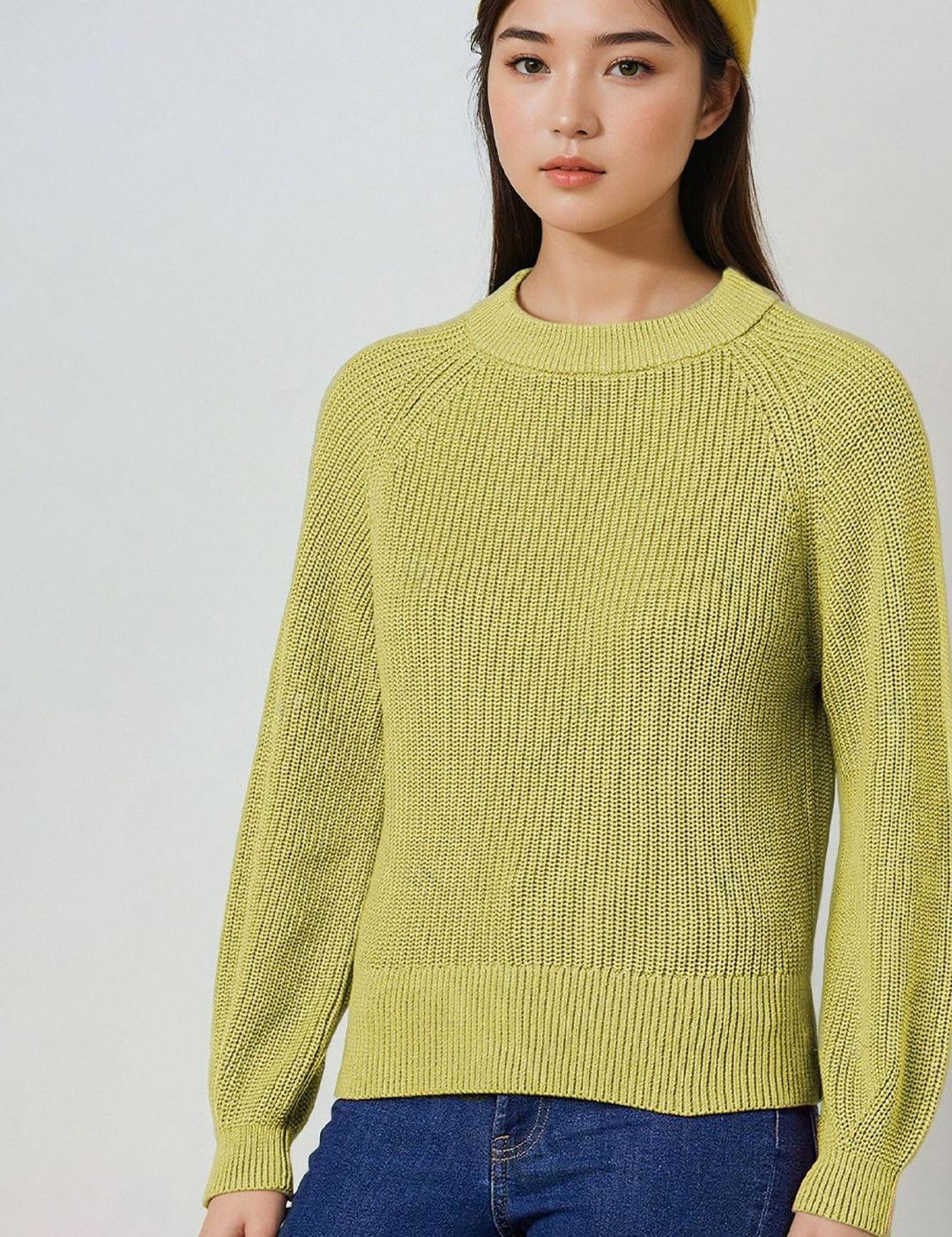 KOTTY Self Design High Neck Casual Women Green Sweater 