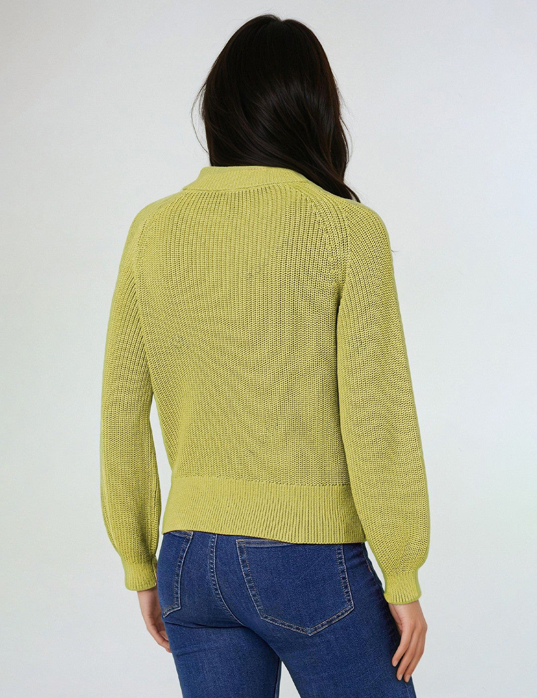 KOTTY Self Design High Neck Casual Women Green Sweater 