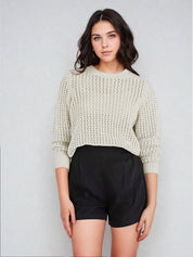 KOTTY Self Design High Neck Casual Women White Sweater 