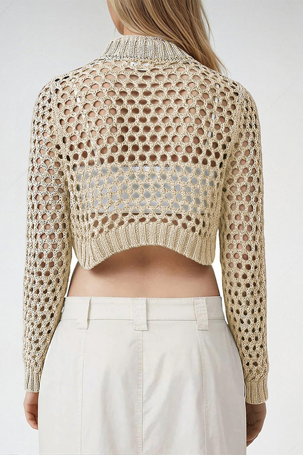 KOTTY Self Design High Neck Casual Women Beige Sweater 