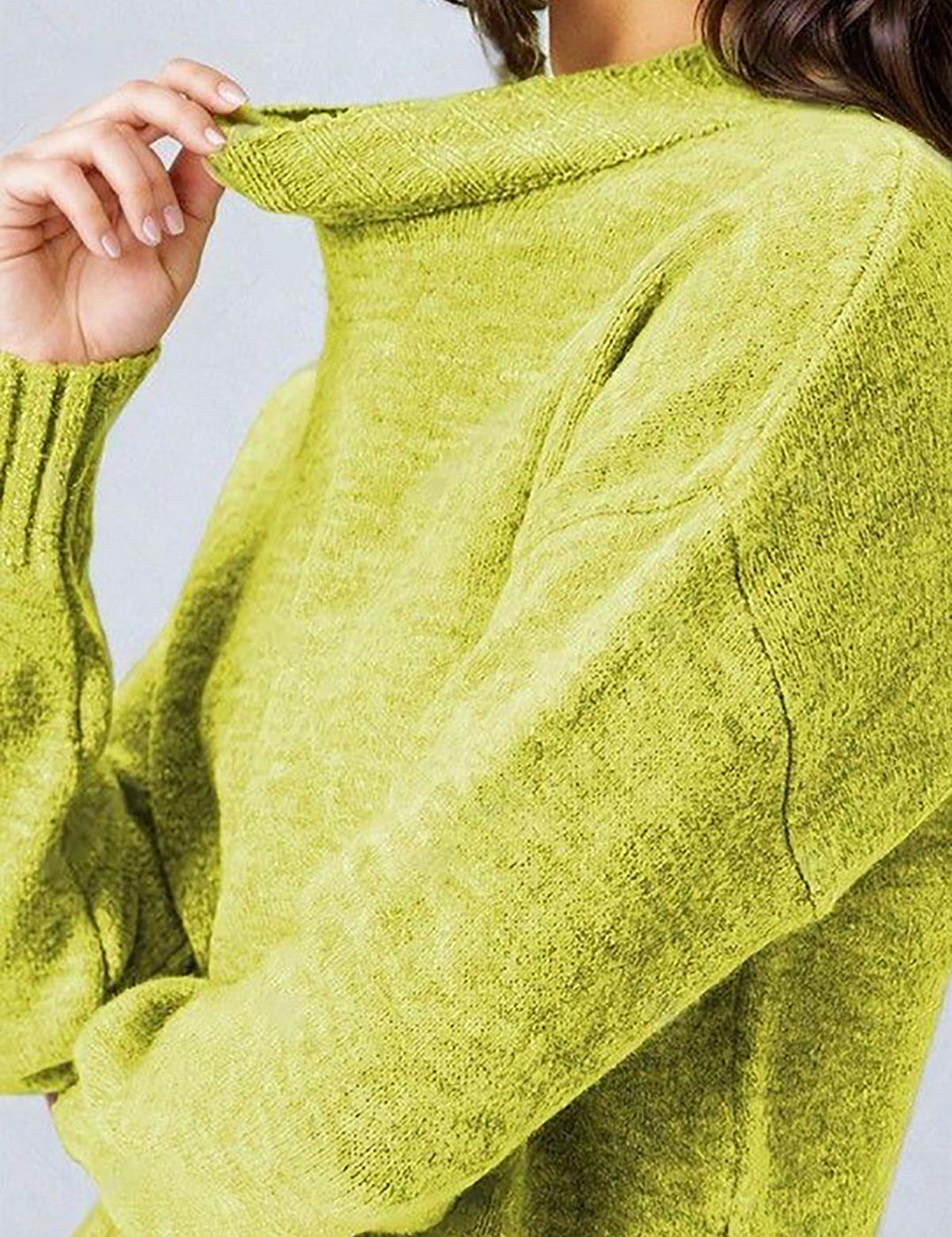 KOTTY Self Design Round Neck Casual Women Green Sweater 