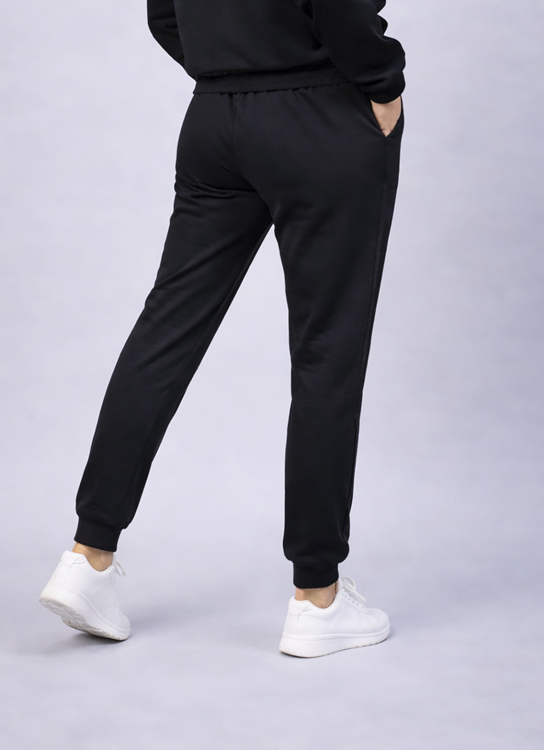 Women's Black Oversized Hoodie & Cargo Joggers Lounge Set