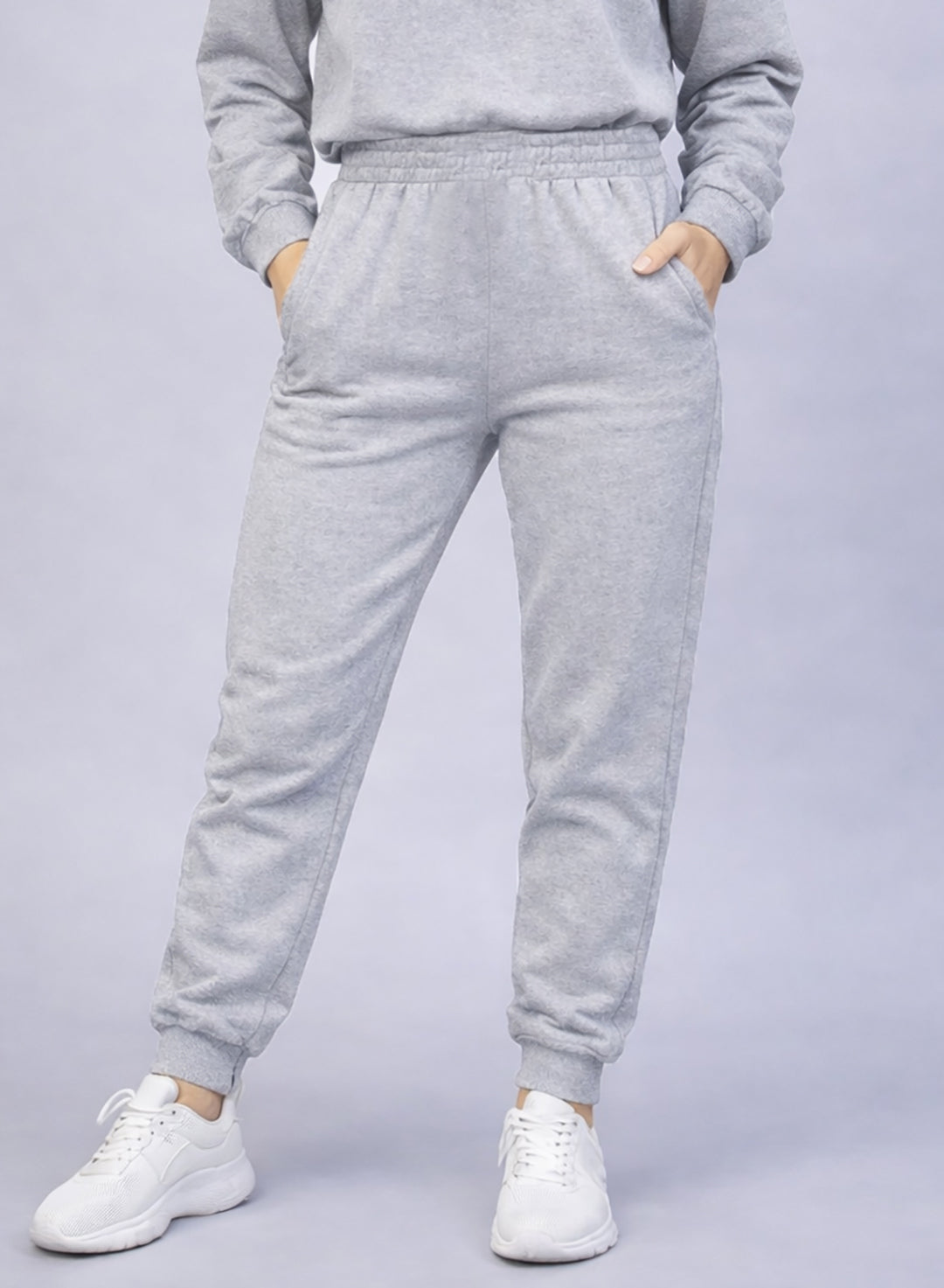 Women's Heather Grey Oversized Hoodie & Joggers Sweatsuit Set