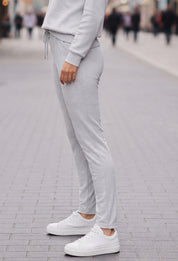 Women's Grey Drawstring Jogger Track Pants