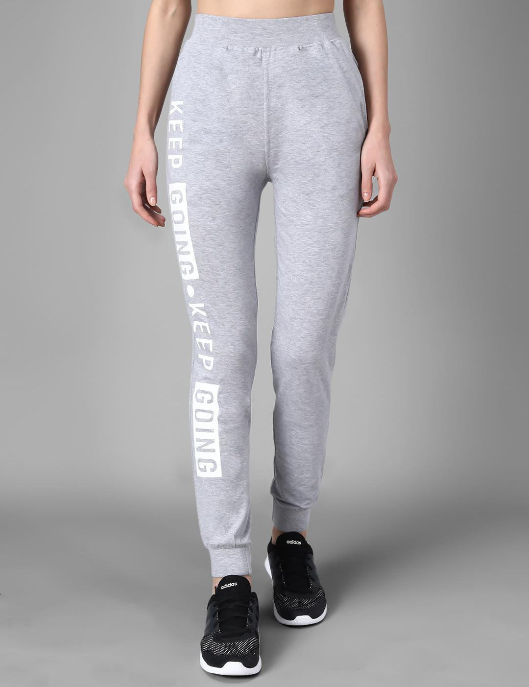 KOTTY Printed Women Grey Track Pants 
