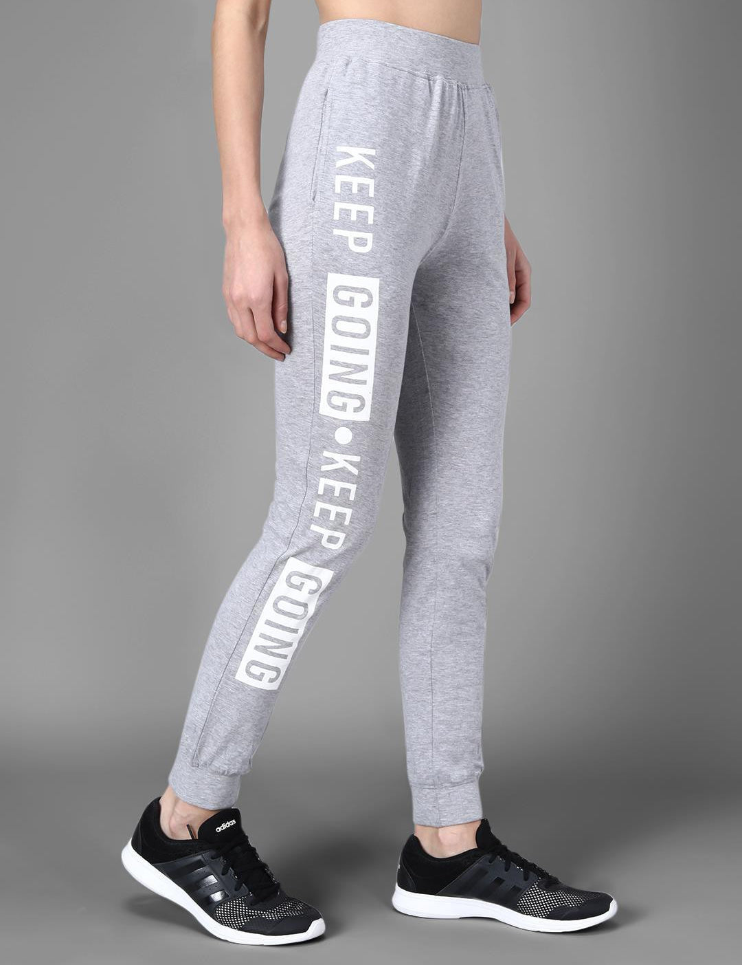 KOTTY Printed Women Grey Track Pants 