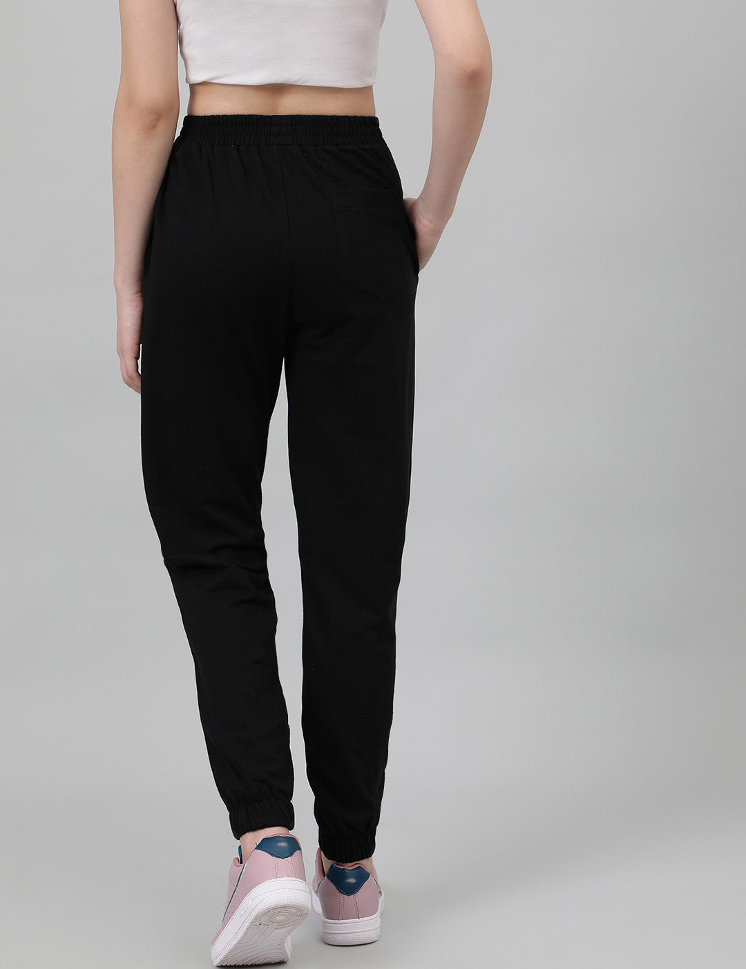 KOTTY Printed Women Black Track Pants 
