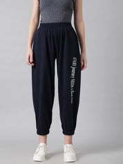 KOTTY Printed Women Dark Blue Track Pants 