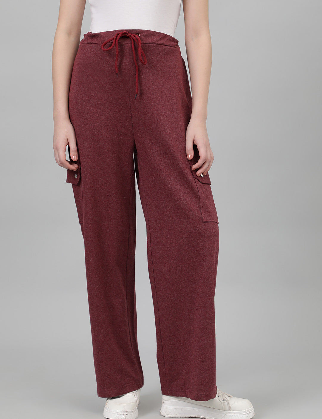 KOTTY Solid Women Maroon Track Pants 