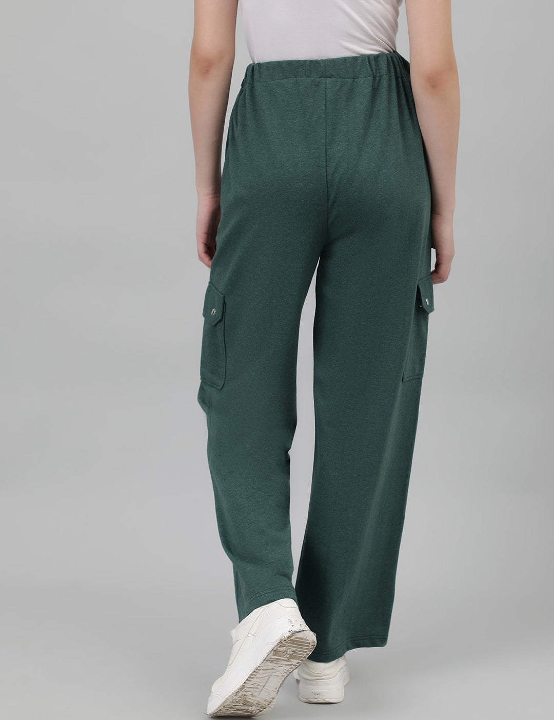 KOTTY Solid Women Dark Green Track Pants 