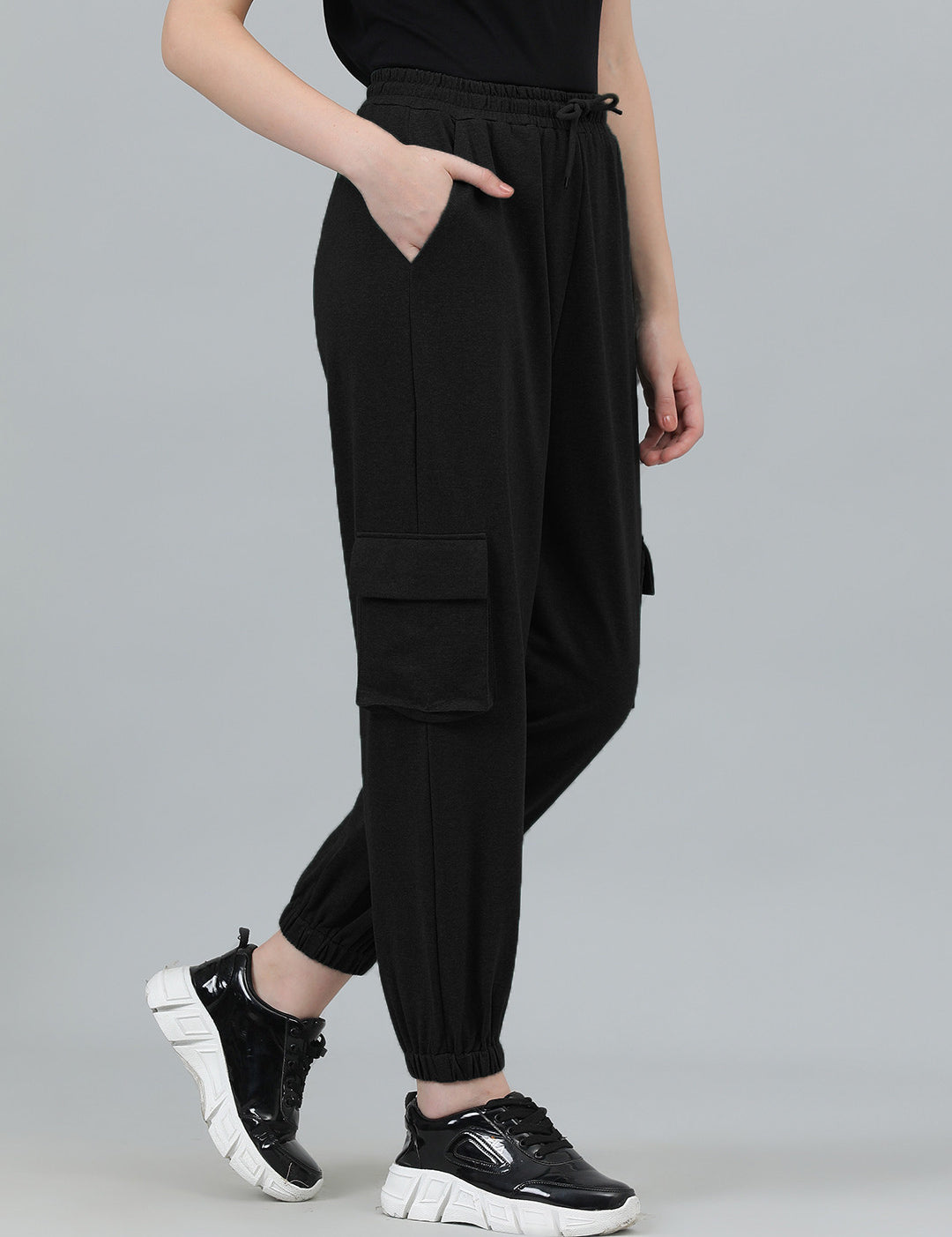 KOTTY Solid Women Black Track Pants 