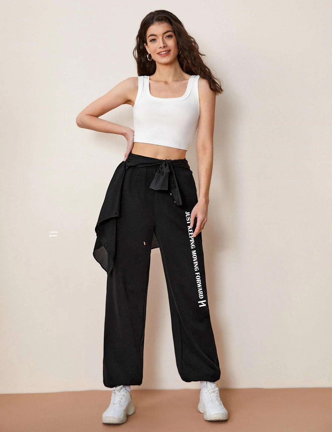 KOTTY Printed Women Black Track Pants 