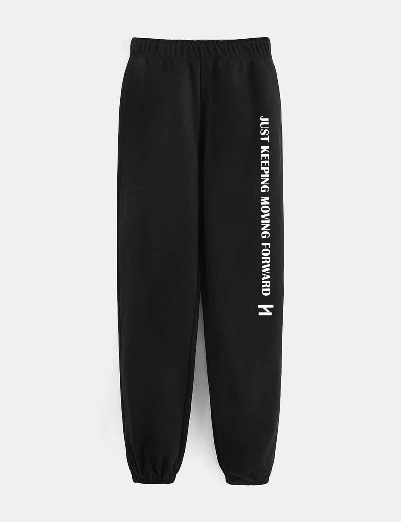 KOTTY Printed Women Black Track Pants 