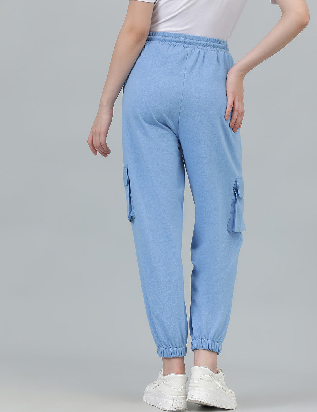 KOTTY Solid Women Light Blue Track Pants 