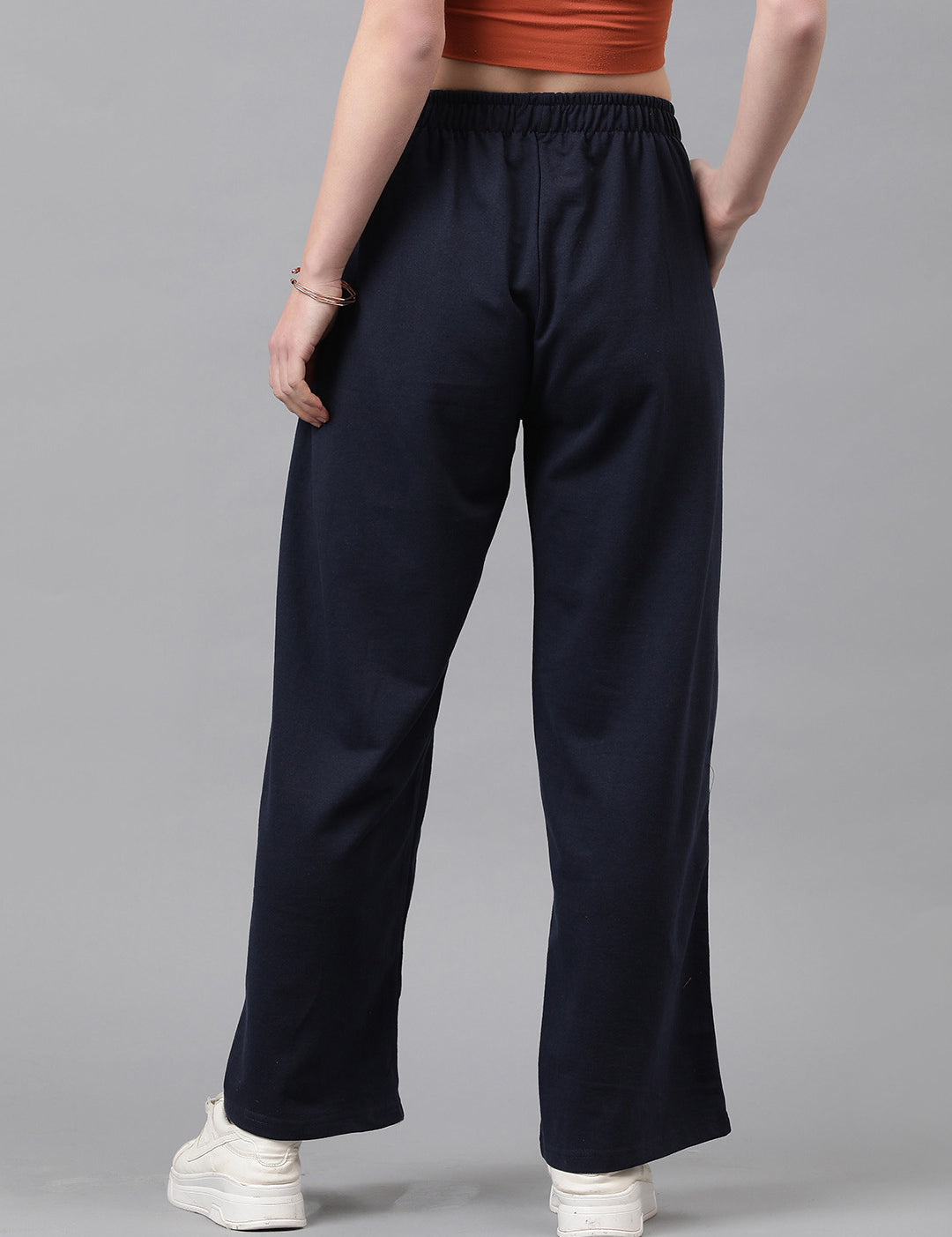 KOTTY Solid Women Dark Blue Track Pants 