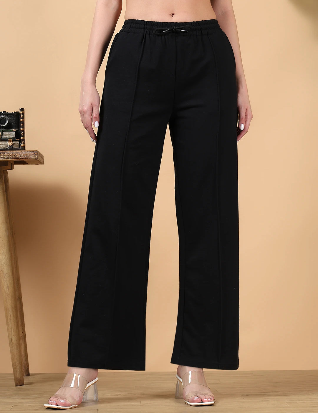 KOTTY Solid Women Black Track Pants 