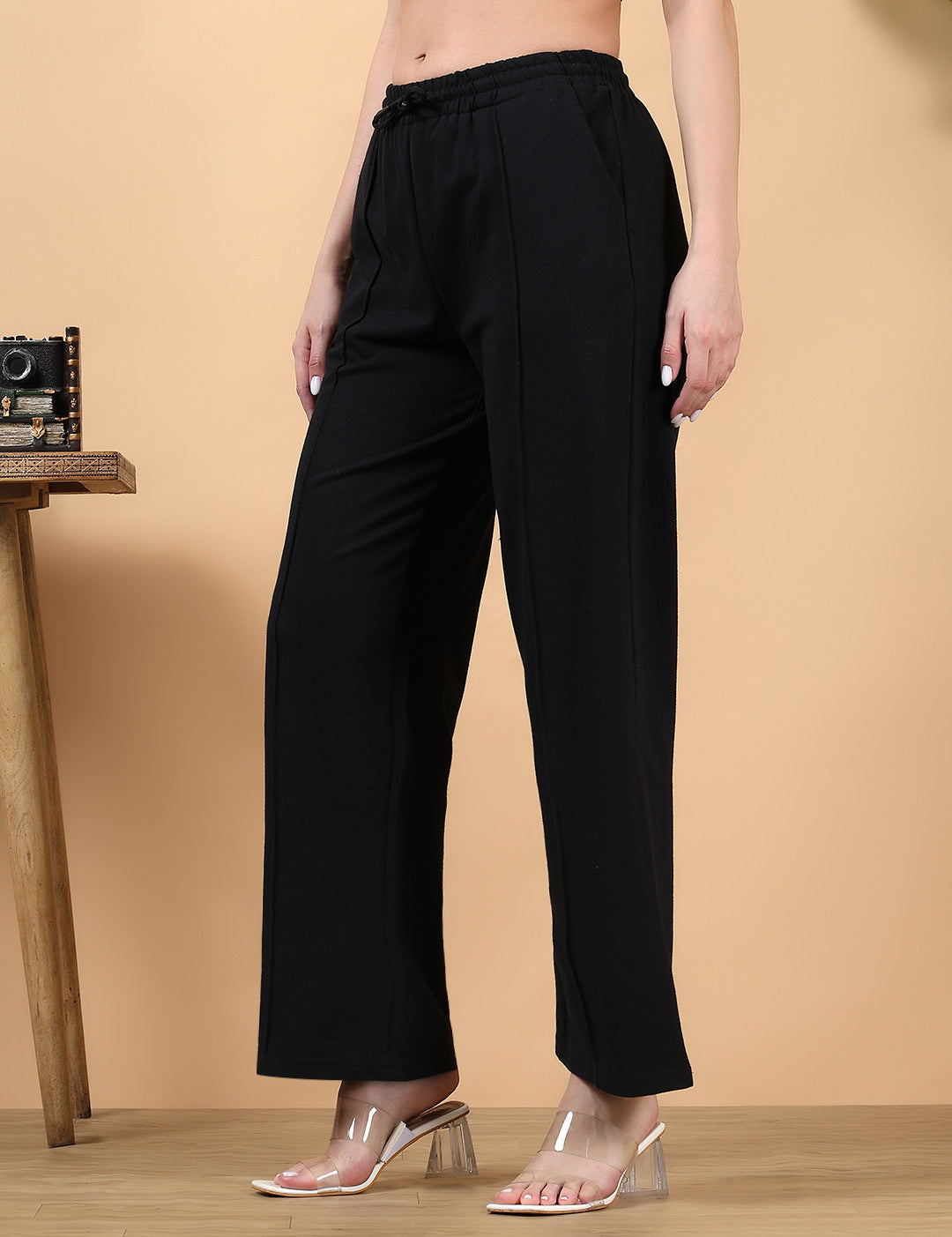 KOTTY Solid Women Black Track Pants 