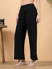 KOTTY Solid Women Black Track Pants 