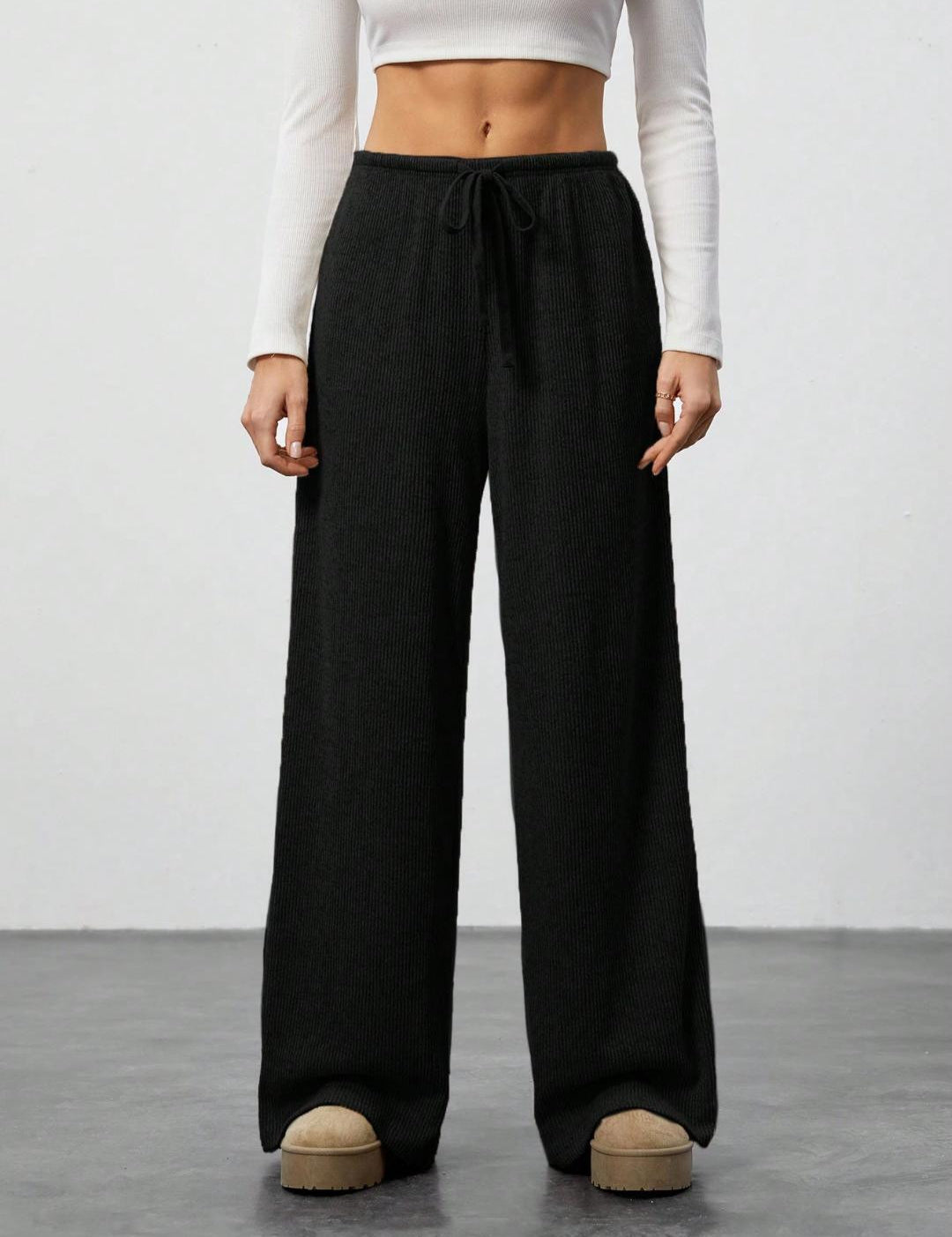 KOTTY Solid Women Black Track Pants 