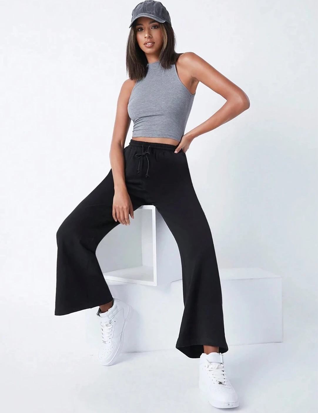 KOTTY Solid Women Black Track Pants 