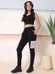 KOTTY Solid Women Black Track Pants 