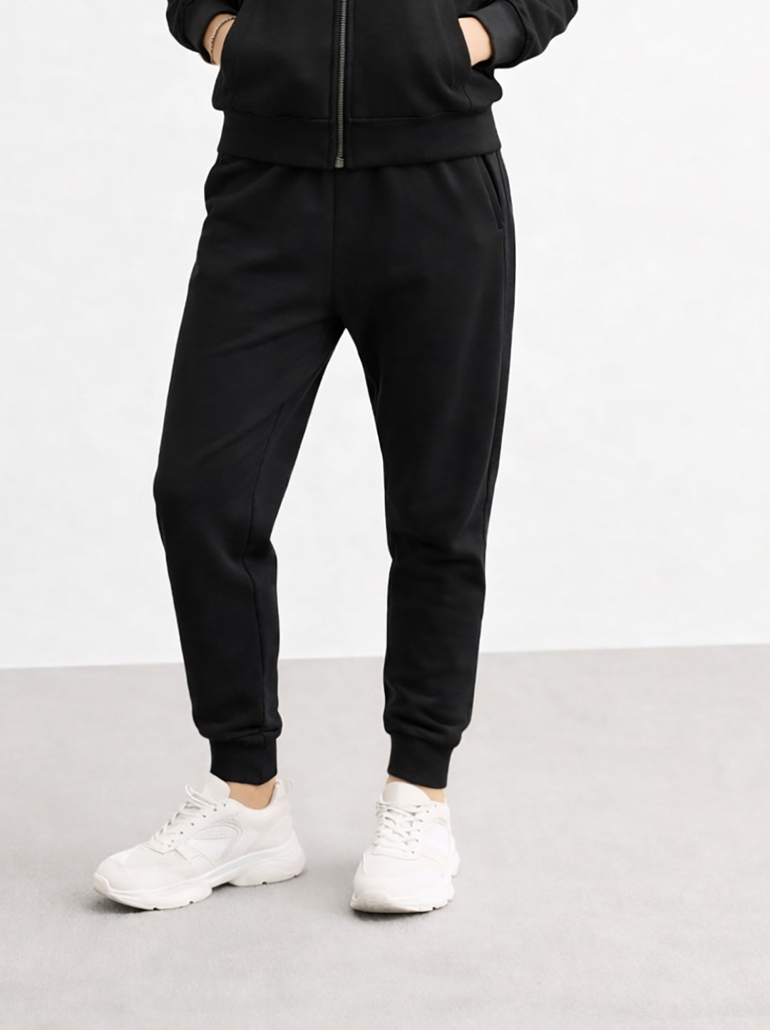 Women's Black Joggers Tracksuit Set