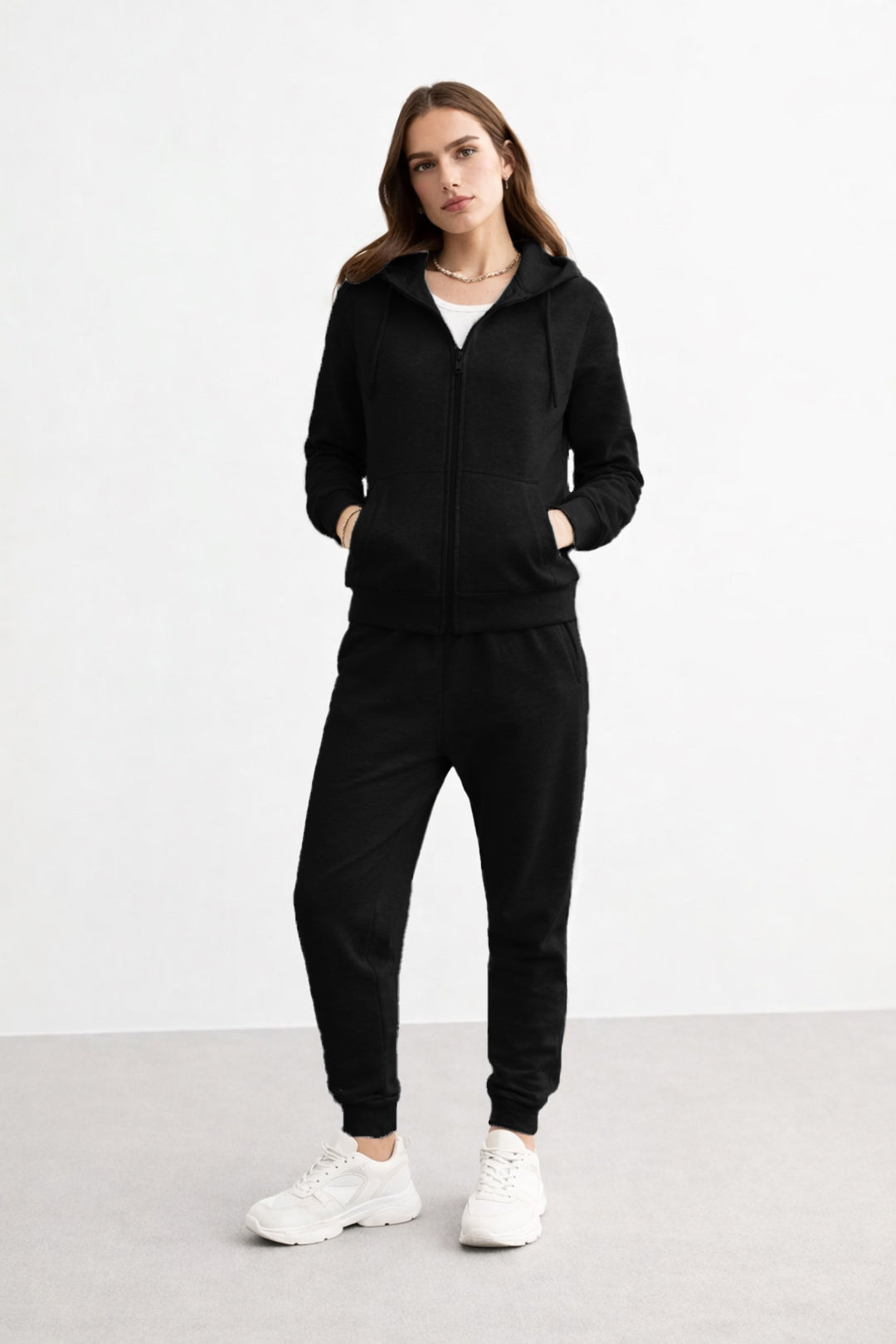 Women's Black Joggers Tracksuit Set