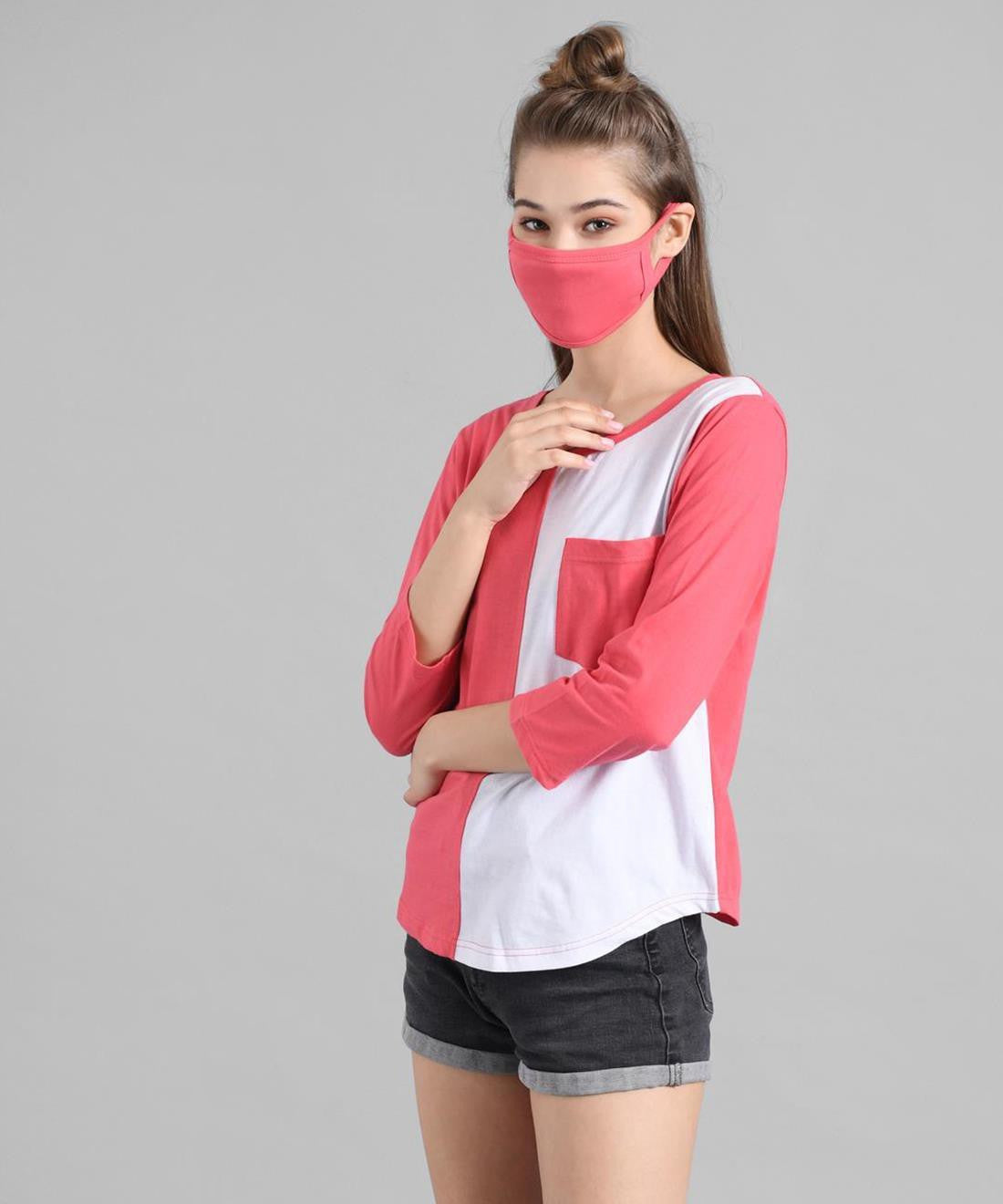 KOTTY Women's T-shirt With Mask