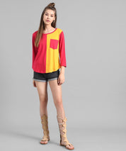 KOTTY Colorblock Women Round Neck Multicolor T-Shirt 