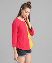 KOTTY Colorblock Women Round Neck Multicolor T-Shirt 