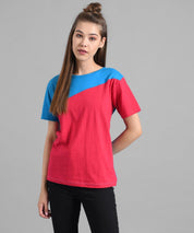 KOTTY Colorblock Women Round Neck Multicolor T-Shirt 