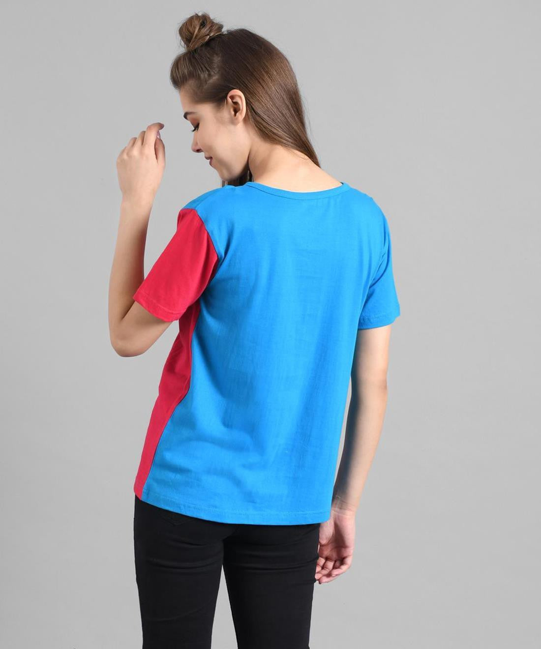 KOTTY Colorblock Women Round Neck Multicolor T-Shirt 