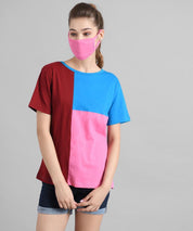 KOTTY Colorblock Women Round Neck Multicolor T-Shirt 