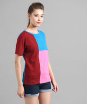 KOTTY Colorblock Women Round Neck Multicolor T-Shirt 