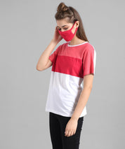 KOTTY Colorblock Women Round Neck Multicolor T-Shirt 