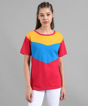 KOTTY Colorblock Women Round Neck Multicolor T-Shirt 