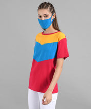 KOTTY Colorblock Women Round Neck Multicolor T-Shirt 