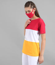 KOTTY Colorblock Women Round Neck Multicolor T-Shirt 
