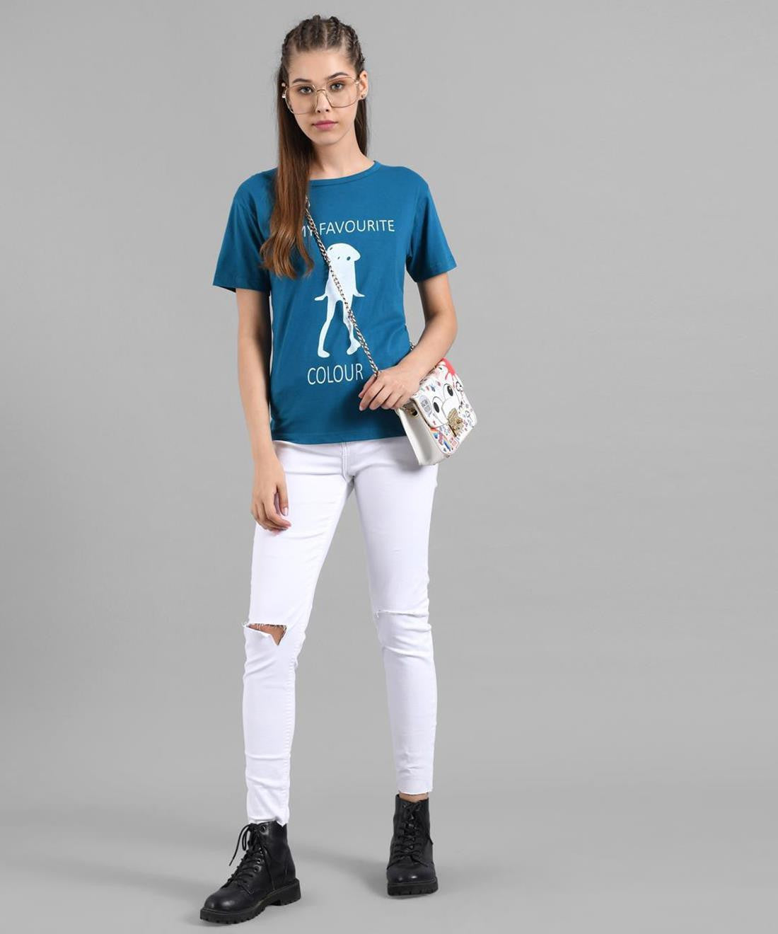 KOTTY Colorblock Women Round Neck Multicolor T-Shirt 