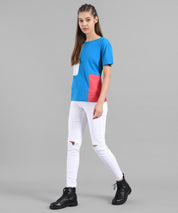 KOTTY Colorblock Women Round Neck Multicolor T-Shirt 