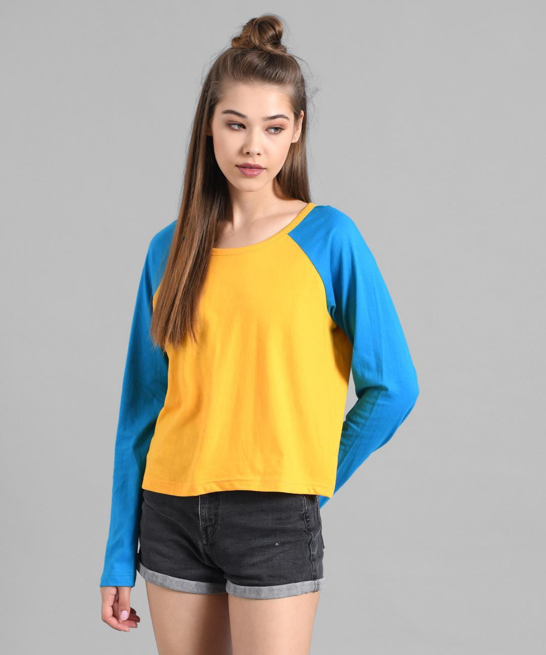 KOTTY Colorblock Women Round Neck Multicolor T-Shirt 