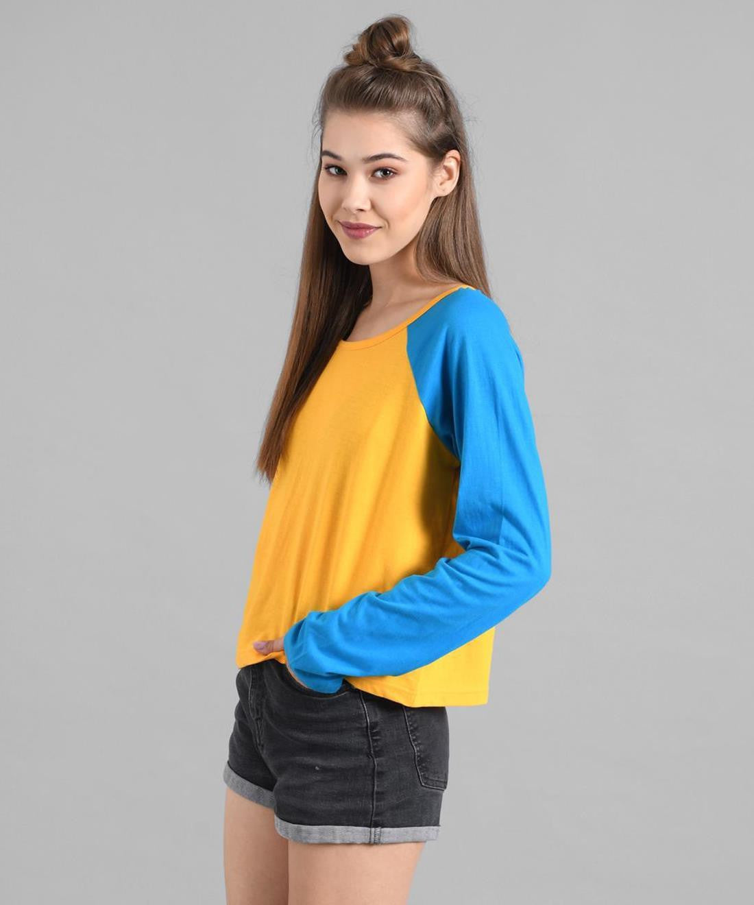 KOTTY Colorblock Women Round Neck Multicolor T-Shirt 