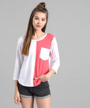 KOTTY Colorblock Women Round Neck Multicolor T-Shirt 