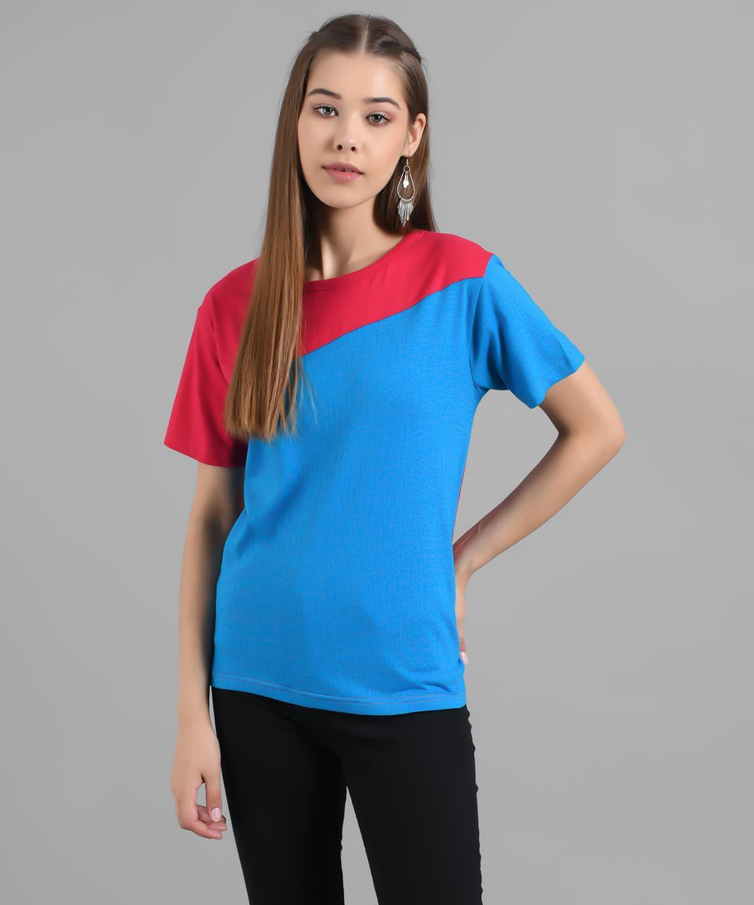 KOTTY Colorblock Women Round Neck Multicolor T-Shirt 