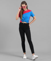 KOTTY Colorblock Women Round Neck Multicolor T-Shirt 