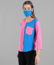 KOTTY Colorblock Women Round Neck Multicolor T-Shirt 