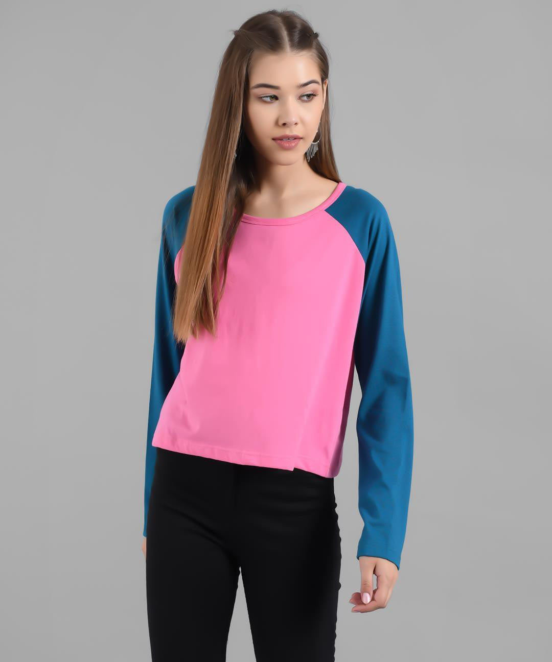 KOTTY Colorblock Women Round Neck Multicolor T-Shirt 